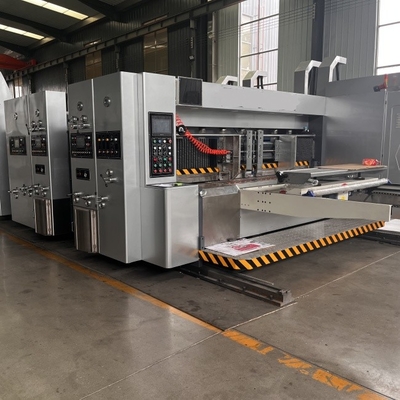 Điểm dẫn 2 màu mực Flexo in ấn Slotting chết cắt máy với rung loại bỏ Stacker