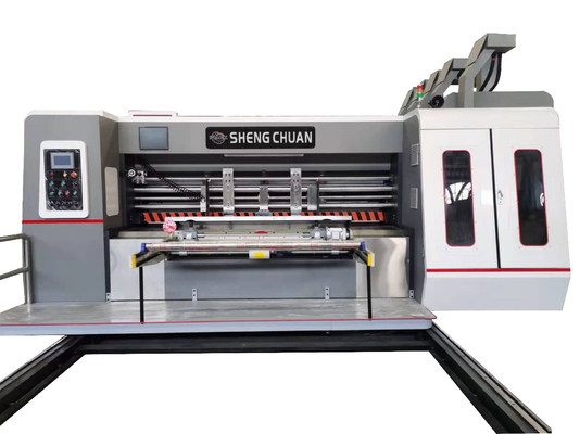 Máy in Flexo cho ăn cạnh chì với máy cắt bế Máy in Flexo hai màu có rãnh