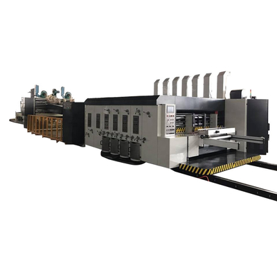 Máy in Flexo 4 màu gợn sóng gấp nếp gấp các tông Gluer Cardboard